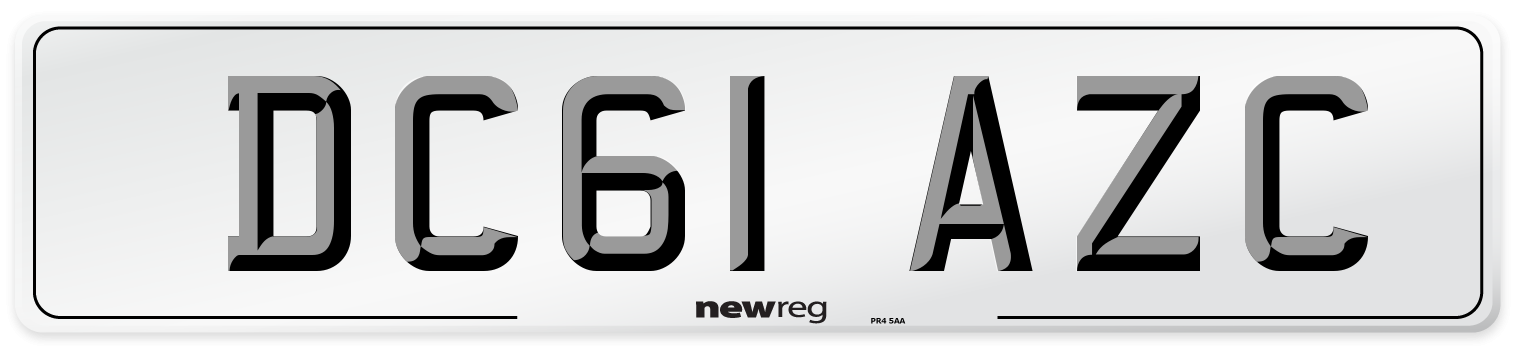 DC61 AZC Number Plate from New Reg